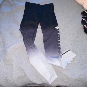 Pink seamless leggings cutout on the side